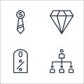 busines and finace line icons. linear set. quality vector line set such as cooperation, percentage, diamond