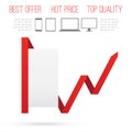 Busines product diagramm. Paper frame with red line Royalty Free Stock Photo