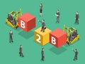 Busines to business flat isometric vector.