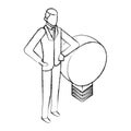 businesman with light bulb idea business