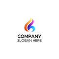 Business abstract flame gradient color logo for company Royalty Free Stock Photo