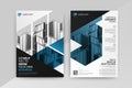 Business abstract vector template for Brochure, Flyer with Blue and Black Color, Front and back. Royalty Free Stock Photo
