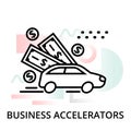 Business accelerators icon on abstract background