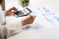 Business Accountant Using Finance Chart Document Royalty Free Stock Photo
