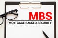 Business Acronym MBS as Mortgage Backed Security Royalty Free Stock Photo