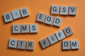 Business acronyms in 3d wood letters