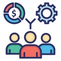 Business administration, business management . Vector icon which can easily modify or editable