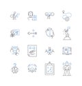 Business Advancements line icons collection. Innovation, Disruption, Synergy, Growth, Efficiency, Agility