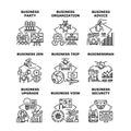 Business Advice Set Icons Vector Illustrations