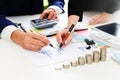 Business adviser analyzing financial,Financial planning Business