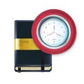 Business agenda with clock isolated