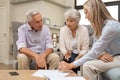 Senior couple discussing investment Royalty Free Stock Photo