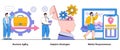 Business agility, adaptive strategies, market responsiveness concept with character. Agile business abstract vector illustration