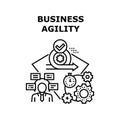 Business Agility Vector Concept Black Illustration