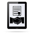 Business Agreement icon with handshake on a realistic tab