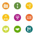 Business allocate icons set, flat style Royalty Free Stock Photo