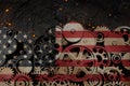 Business American Flag Cogs Background Economy Royalty Free Stock Photo