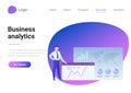 Business Analysis Analytics Flat style vector land