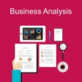 Business analysis illustration. Flat design illustration concepts for business, planning, management, career, business strategy. Royalty Free Stock Photo