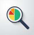 Business analysis magnifying glass icon