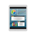 Business Analysis And Online Earnings Concept. Tablet With Business Charts And Diagrams On The Screen. Digital Dashboard Royalty Free Stock Photo