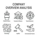 Business Analysis and Pestel Methods Icon Set