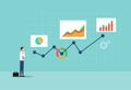 Business analysis and statistics concept design. Businessman analyzing data statistical with graphs and charts symbol
