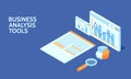 Business analysis tool for web banner. Data analysis. Infographic element. Royalty Free Stock Photo