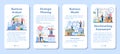 Business analyst mobile application banner set. Project optimization