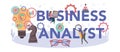 Business analyst typographic header. Financial operation optimization, strategy
