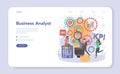 Business analyst web banner or landing page. Financial operation