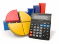 Business analytics. Calculator and graphic