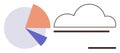 Data Visualization with Pie Chart and Cloud Icon Analytics and Cloud Computing Concepts Royalty Free Stock Photo