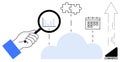 Data Analysis, Cloud Integration, and Business Growth Concept with Key Visual Elements Royalty Free Stock Photo