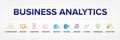 Business Analytics concept modern vector icons set. Royalty Free Stock Photo