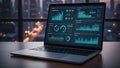 Business Analytics Dashboard Displayed On Laptop Screen 4k ai Royalty Free Stock Photo