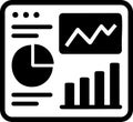 Business analytics dashboard icon with graphs Royalty Free Stock Photo