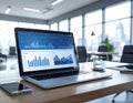 Business Analytics Dashboard on Laptop with Financial Data Visualization and Business Intelligence Reporting Concept Royalty Free Stock Photo