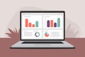 Business Analytics Dashboard on Laptop Screen, data analysis concept Royalty Free Stock Photo