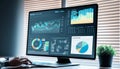 Business analytics dashboard with sales performance and operations data with professional executive analyzing KPI and metrics Royalty Free Stock Photo