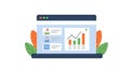 Business Analytics Dashboard with User Profiles and Growth Chart Royalty Free Stock Photo