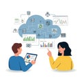 Business Analytics and Data Visualization in the Cloud Royalty Free Stock Photo