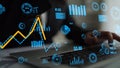 Business analytics and data visualization concepts with modern graphs, charts, digital interface, and financial Royalty Free Stock Photo