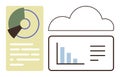 Data Visualization Concept with Cloud Storage and Analytical Graphs for Business Insights Royalty Free Stock Photo