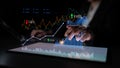 Business analytics and financial market trends display with charts, graphs, and statistics in a digital interface during Royalty Free Stock Photo