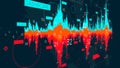 Business analytics futuristic financial graph, statistic indicator sci-fi background, monitor screen in perspective