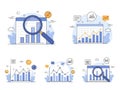 Business analytics icons set isolated on white background Royalty Free Stock Photo