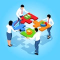 Business analytics illustration in isometric view Royalty Free Stock Photo