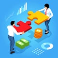 Business analytics illustration in isometric view Royalty Free Stock Photo