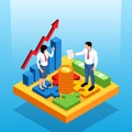 Business analytics illustration in isometric view Royalty Free Stock Photo
